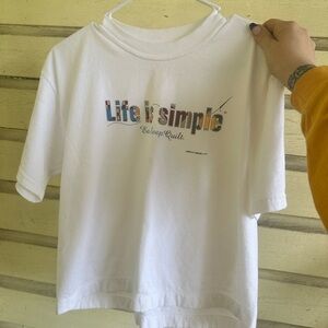 2003 earth sun moon brand Life is simple eat sleep‎ quilt crop top